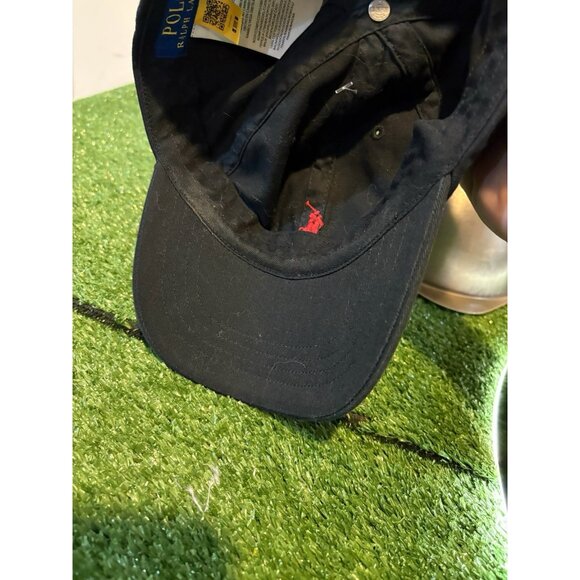 Ralph Lauren polo hat cap strap back black red pony preppy baseball mens - Picture 7 of 9